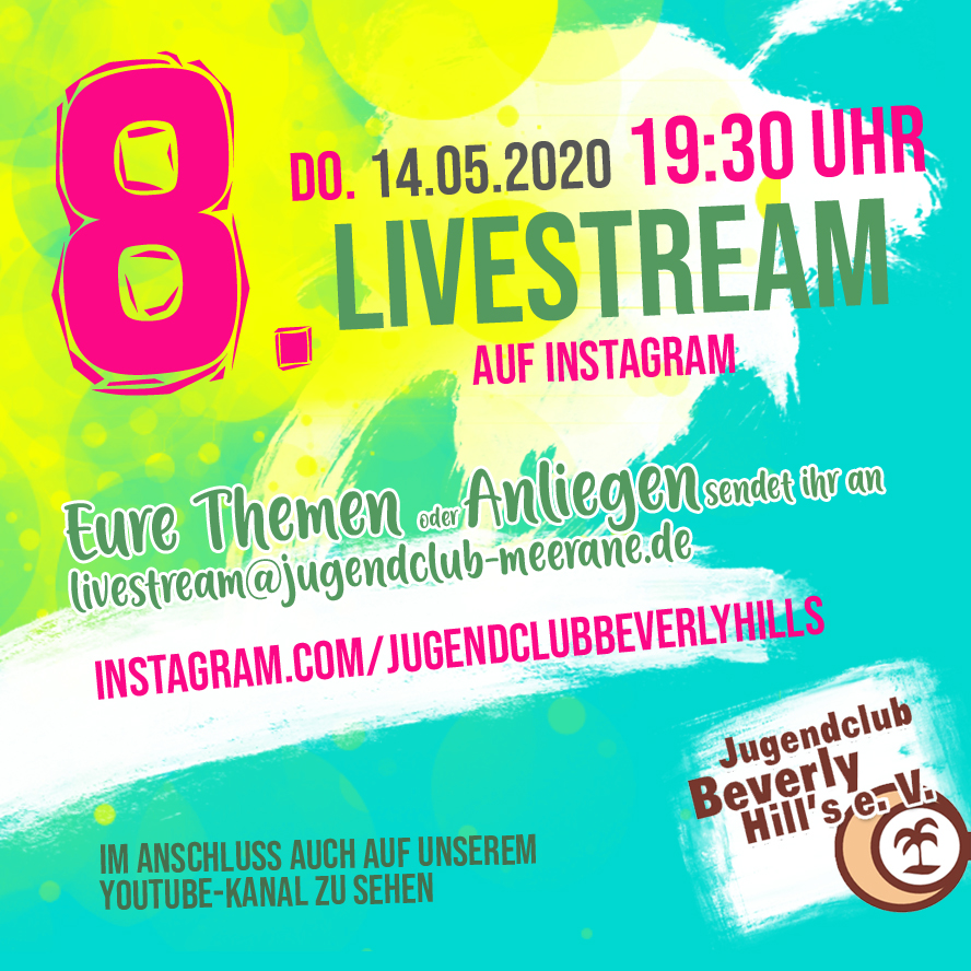 Streamankuendigung in 8. Livestream bei instagram – 14.05.2020
