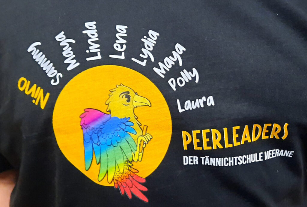 Peerleadergruppe-T-Shirts-scaled-1-1024x690 in Schulsozialarbeit: PEERLEADERS leben Beteiligung