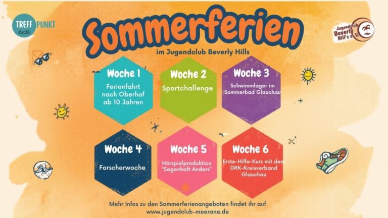 Sommerferien 2026 im Jugendclub – ein Überblick